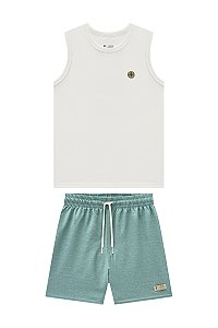 Conjunto Onda Marinha Regata Bermuda Tactel 4 ao 12