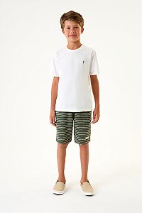Conjunto Onda Marinha Camiseta Moletinho Eco Listrado 4 ao 12