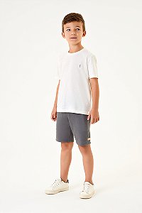 Conjunto Onda Marinha Camiseta Flamê Bermuda Moletinho 4 ao 10
