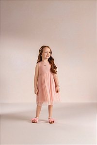 Vestido Kiki Malha Texturizada Tule Logo Strass 1 ao 4