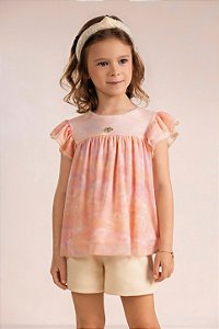 Conjunto Kiki Bata Tule Bordado Coração Strass 1 ao 4