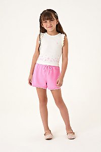 Conjunto Somnii Regata Floral Babadinho Shorts 4 ao 12