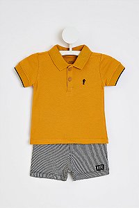 Conjunto Onda Marinha Polo Piquet Bermuda Listrada P ao 3