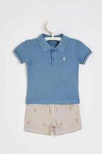 Conjunto Onda Marinha Polo Piquet Bermuda Sarja 1 ao 3