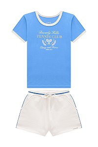 Conjunto Nina Go Blusa Estampa Shorts Listrado 14 ao 18