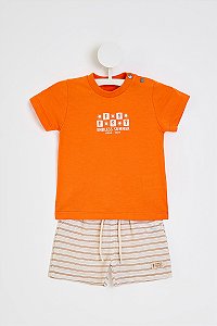 Conjunto Onda Marinha Camiseta Estampa Bermuda P ao 3