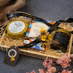 Cesta de Presente Especial Ritual do Cuidado - Queijo Cremoso + Melado de Figo + Chocolate