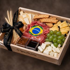 Tabua G Especial Para Jogos do Brasil com 5 Queijos Artesanais + Charcutaria + Geleia + Melado + Uva + Castanhas + Damasco (serve de 6 a 8 pessoas como entrada)