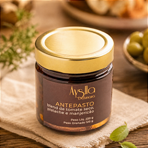 Antepasto Blend de Tomate Seco, Pistache e Manjericão 220g
