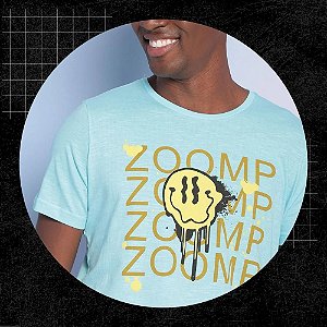 T-Shirt  Zoomp Camiseta Smile Verde Água & Amarela
