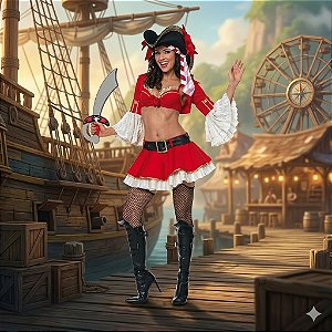 Fantasia Pirata Bustiê - SOMENTE ALUGUEL