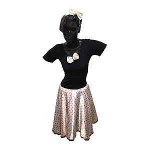 Anos 60 Vestido de Colan Meia Manga - SOMENTE ALUGUEL