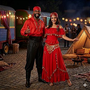 Fantasias Casal Cigano Adulto - SOMENTE ALUGUEL