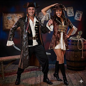 Fantasias Casal Pirata Inverno Adulto - SOMENTE ALUGUEL