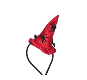 Tiara Chapéu Bruxa c/ Aranha