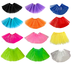 Saia Tule Glitter 30 Cm