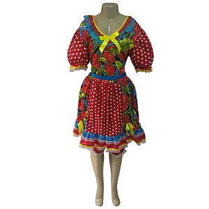 Vestido Junino Bolinhas Plus