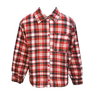 Camisa Xadrez Flanela Vermelho e Branca - SOMENTE ALUGUEL