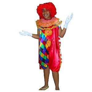 Fantasia Palhaço Macacão Curto Adulto - SOMENTE ALUGUEL