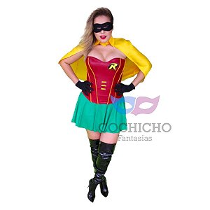 Fantasia Robin Feminino Super Luxo Adulto - SOMENTE ALUGUEL