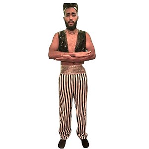 Fantasia Sultão Preto e Branco Adulto - SOMENTE ALUGUEL