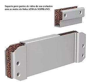 Suporte Mola Aérea Para Mola Soprano A530 Para Porta Vidro Prata