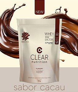 Whey Sem Lactose Refil Sabor Cacau Intenso 900g Clear Nutrition