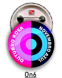 100 Botons Personalizados 3,5 cm Outubro Rosa / Novembro Azul