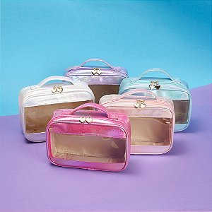 30 Necessaires Sintética Holográfica Impermeável cód.:18651