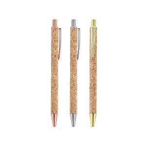 Kit 1.000 peças Caneta de Cortiça e Metal Personalizada 6039