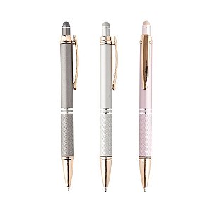 100 Canetas Metal  c/ Touch Personalizadas 5020