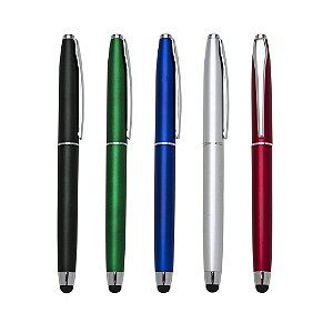 Kit 100 peças Caneta Plástica Touch Personalizada cód:ER197B