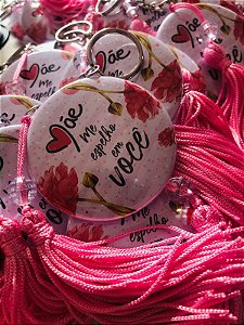Chaveiro Espelho Personalizado com tassel e Pingente -200Peças