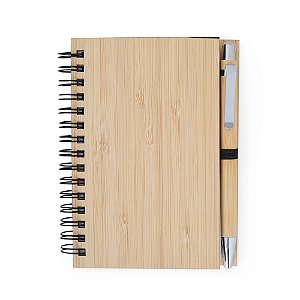 10 Cadernos de Bambu com Caneta Personalizados 05134