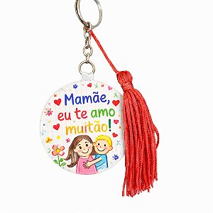 Espelho Chaveiro Personalizado com Tassel Dia das Mães