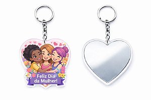 Chaveiro Recortado Personalizado em Acrílico com Espelho Inquebrável