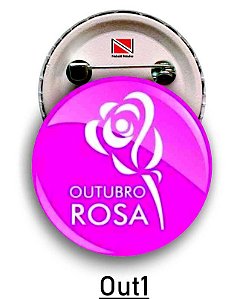 100 Botons Outubro Rosa 2,5 cm