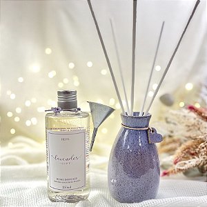 REFIL Difusor e Vaso de Cerâmica Lilás (Fragrância Lavanda)