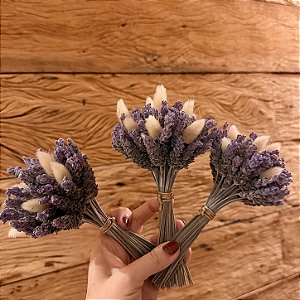 Trio Buquês de Lavanda Dentata Desidratada