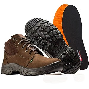 Bota Bico De PVC + Palmilha Gel Ecosafety PS139 Café CA 40677