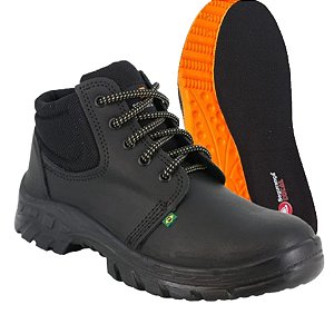 Botina com Biqueira de Pvc Ecosafety Preto + Palmilha Ortopédica Gel
