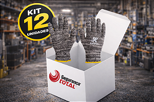 kit c/ 12 Pares Luva de Segurança Tricotada Mesclada Kalipso CA 34473