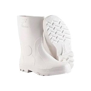 Bota Pvc Branca Cano Médio Forrada Vulcabras