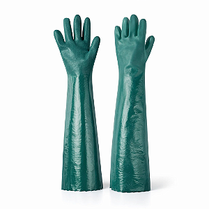 Luva de PVC Forrada Palma Áspera Plastcor 60cm CA 34570