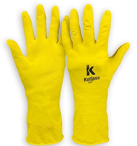 Luva de Látex Multiuso Kalipso Amarela CA13959