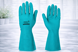 Luva Nitrílica Sem Forro Volk Verde CA 16314
