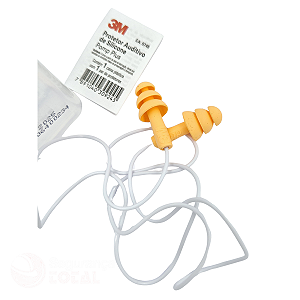 Protetor Auricular 3m Pomp Plus Cordão Silicone Kit com 100 un