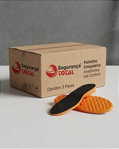 Palmilha Ortopédica Anatômica Gel PU Confort kit com 03 pares