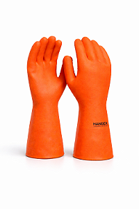 Luva de Látex Reforçada Laranja Handex CA 48112