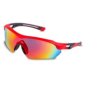 Oculos de Proteção Steelflex Florence Vermelho Espelhado UV